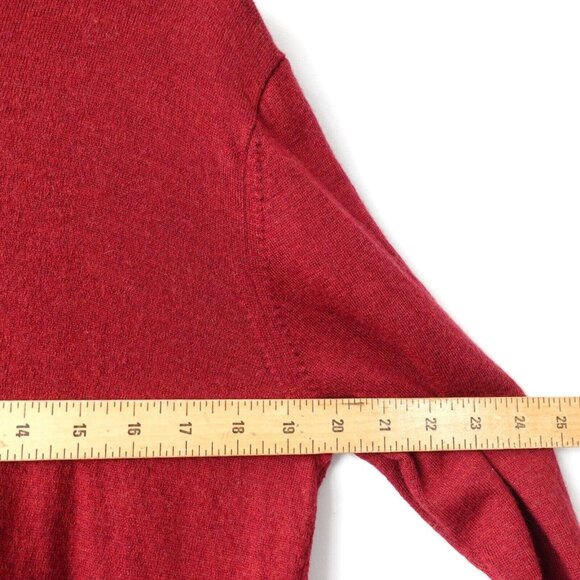 UNTUCKit Sweater Mens Large Red Wool Knit Quarter Zip Pullover Merino Jumper - Picture 4 of 9